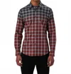 Bugatchi Uomo Julian Gradient Windowpane Check Shirt In Copper In Multi