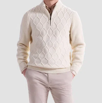 Bugatchi Uomo Men's Zip Sweater In Chalk In Beige