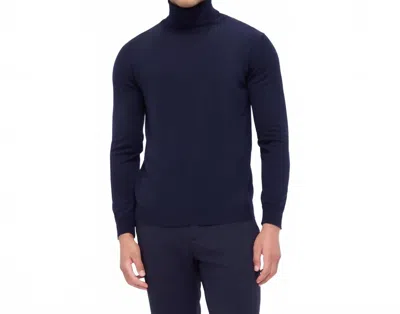 Bugatchi Uomo Super Merino Wool Turtleneck Sweater In Midnight In Blue