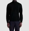 Bugatchi Uomo Textured 1/4 Zip Knit Pullover In Black In Black