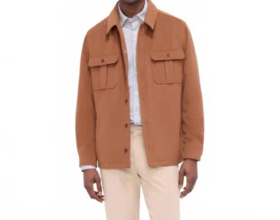 Bugatchi Uomo Wool Cashmere Shirt Jacket In Cinnamon In Brown