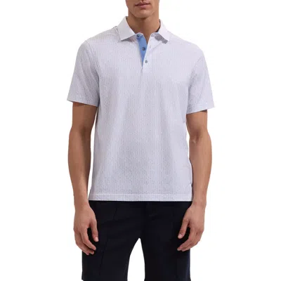 Bugatchi Valerian Ooohcotton® Golf Sketch Print Polo In Blue