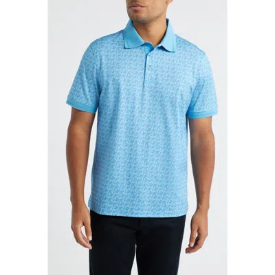 Bugatchi Vance Ooohcotton® Abstract Print Polo In Blue