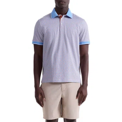 Bugatchi Vance Ooohcotton® Geo Print Polo In Blue