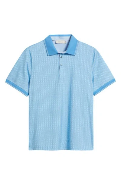Bugatchi Vance Ooohcotton® Geo Print Polo In Blue