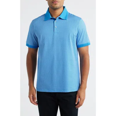 Bugatchi Vance Ooohcotton® Microprint Polo In Blue