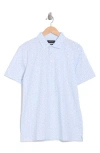 Bugatchi Victor Floral Print Knit Polo In Air Blue