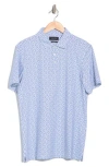 Bugatchi Victor Floral Print Knit Polo In Navy