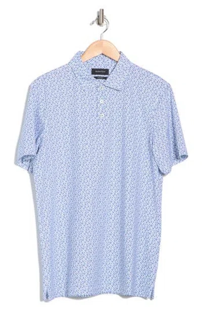 Bugatchi Victor Floral Print Knit Polo In Navy