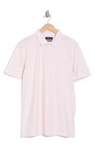 Bugatchi Victor Floral Print Knit Polo In Salmon