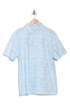 Bugatchi Victor Floral Print Polo In Turquoise