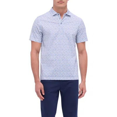 Bugatchi Victor Ooohcotton® Barware Print Polo In Air Blue