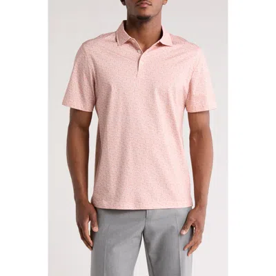 Bugatchi Victor Ooohcotton® Cocktail Print Polo In Coral