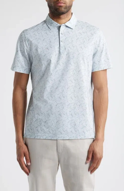 Bugatchi Victor Ooohcotton® Feather Print Polo In Mint