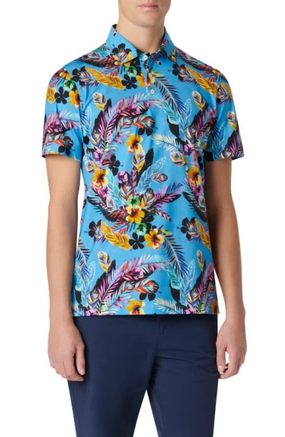 Bugatchi Victor Ooohcotton® Floral Polo In Azure