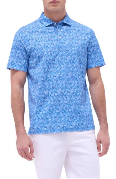 Bugatchi Victor Ooohcotton® Floral Polo In Classic Blue