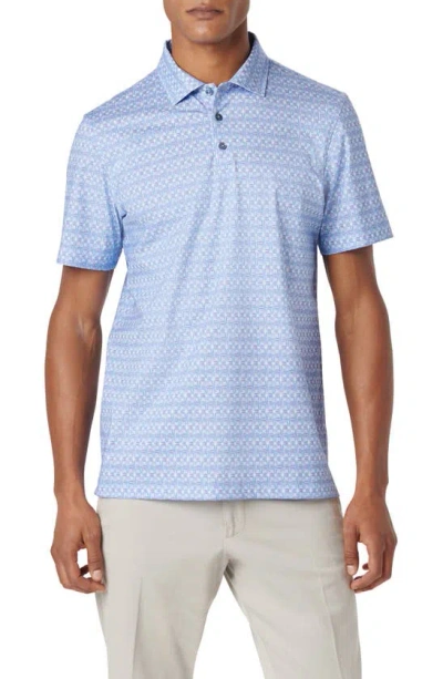 Bugatchi Victor Ooohcotton® Geo Print Polo In Air Blue