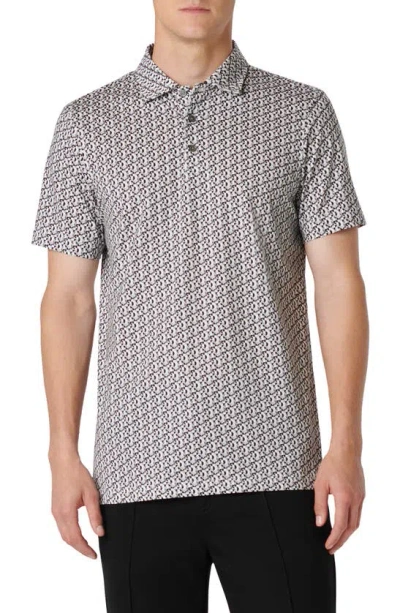 Bugatchi Victor Ooohcotton® Geo Print Polo In Cement