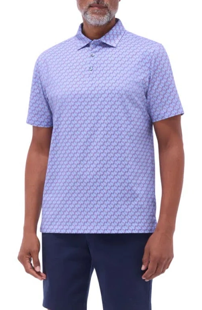 Bugatchi Victor Ooohcotton® Geo Print Polo In Lilac