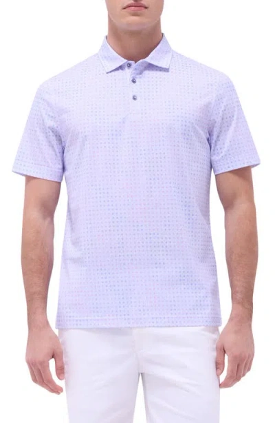 Bugatchi Victor Ooohcotton® Geo Print Polo In Lilac