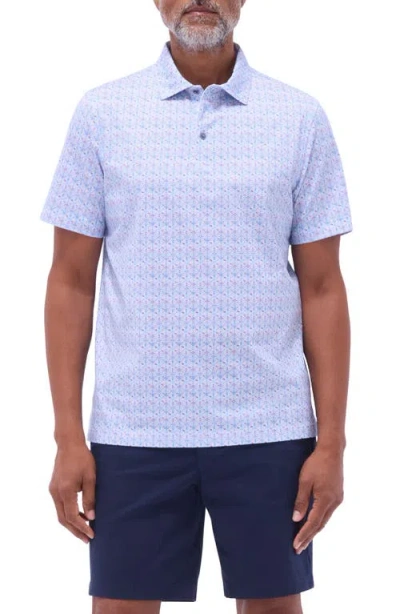 Bugatchi Victor Ooohcotton® Geo Print Polo In Pink