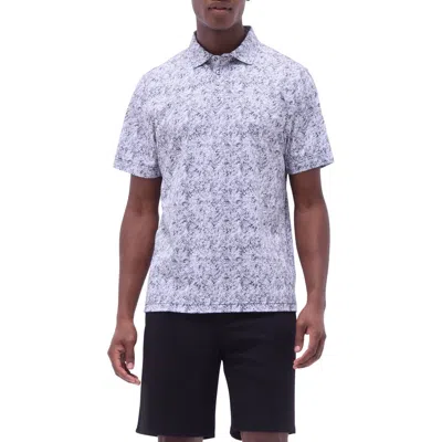 Bugatchi Victor Ooohcotton® Leaf Print Polo In Black