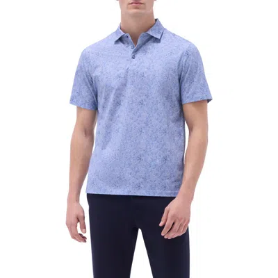 Bugatchi Victor Ooohcotton® Leaf Print Polo In Cobalt