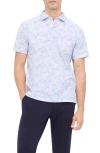 Bugatchi Victor Ooohcotton® Leaf Print Polo In Cobalt