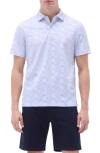 Bugatchi Victor Ooohcotton® Leaf Print Polo In Sand