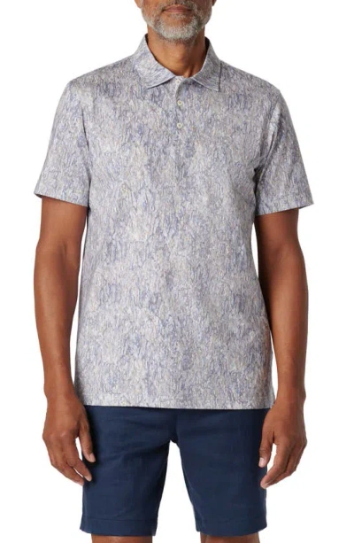 Bugatchi Victor Ooohcotton® Marble Print Polo In Sand