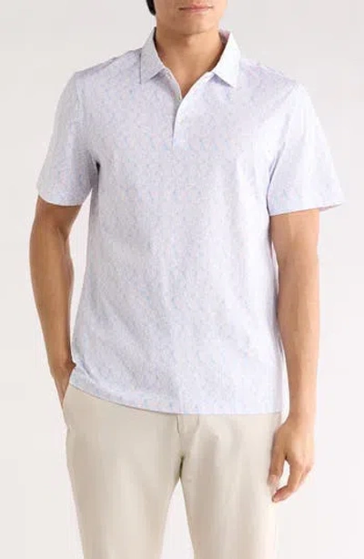 Bugatchi Victor Ooohcotton® Mosaic Print Polo In Blue