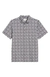 Bugatchi Victor Ooohcotton® Palm Tree Print Polo In Black