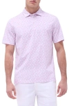 Bugatchi Victor Ooohcotton® Palm Tree Print Polo In Pink