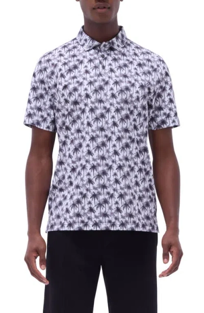 Bugatchi Victor Ooohcotton® Palm Tree Print Polo In Zinc
