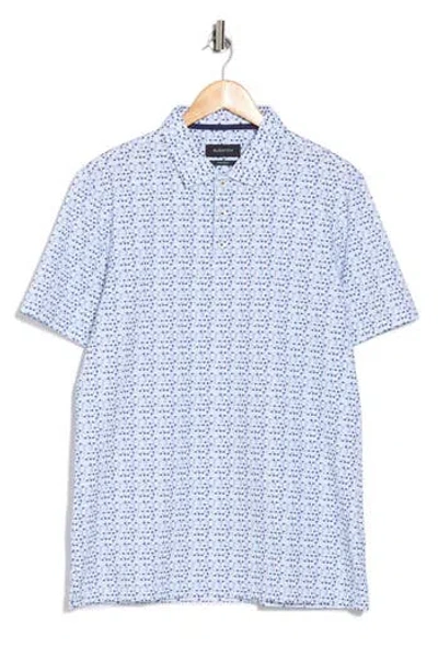 Bugatchi Victor Short Sleeve 8-way Stretch Ooohcotton® Knit Button-up Shirt In Blue