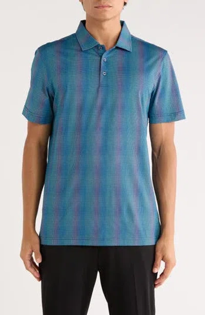 Bugatchi Victor Short Sleeve 8-way Stretch Ooohcotton® Knit Polo In Blue