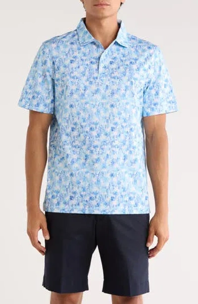 Bugatchi Victor Short Sleeve 8-way Stretch Ooohcotton® Knit Polo In Blue