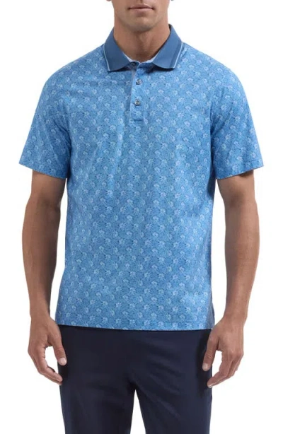 Bugatchi Vidal Ooohcotton® Floral Polo In Blue