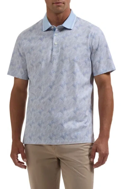 Bugatchi Vidal Ooohcotton® Palm Print Polo In Blue