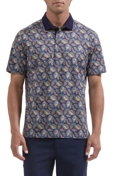 Bugatchi Vidal Ooohcotton® Palm Print Polo In Multi