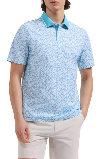 Bugatchi Vidal Ooohcotton® Watercolor Floral Polo In Blue