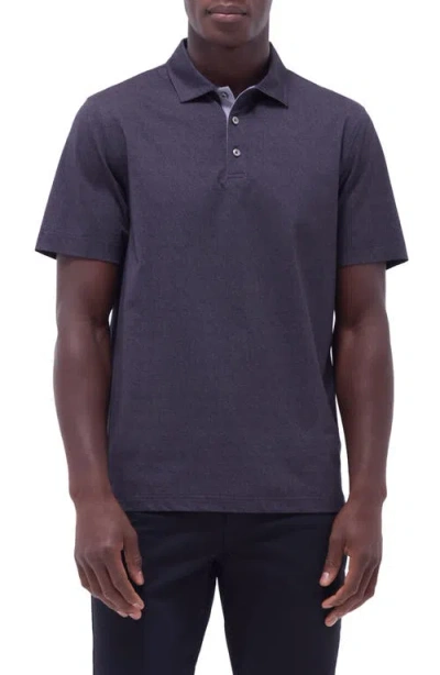 Bugatchi Vincent Ooohcotton® Double Knit Solid Polo In Black