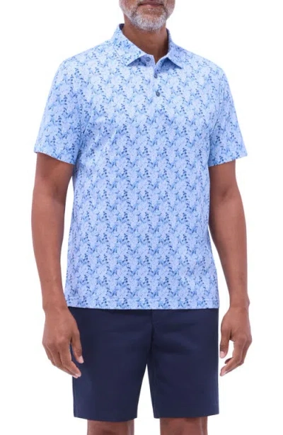 Bugatchi Vincent Ooohcotton® Geo Print Polo In Air Blue