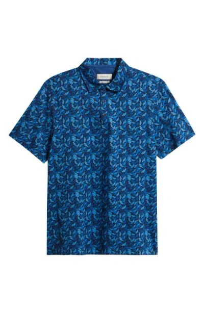 Bugatchi Vincent Ooohcotton® Leaf Print Polo In Blue