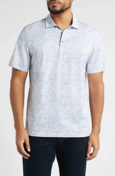 Bugatchi Vincent Ooohcotton® Palm Tree Print Polo In Air Blue