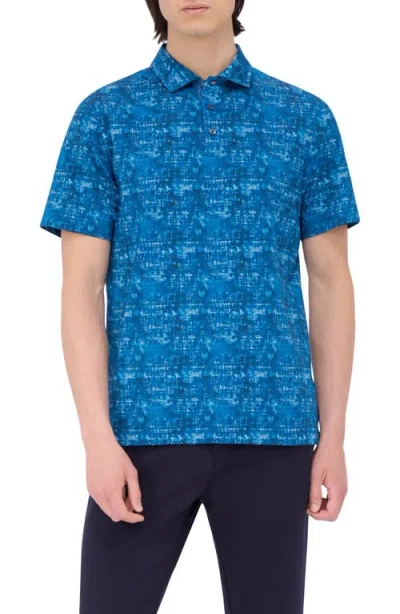 Bugatchi Vincent Ooohcotton® Patterned Polo In Night Blue