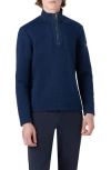 Bugatchi Waffle Knit Quarter Zip Pullover In Blue