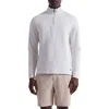 Bugatchi Waffle Quarter Zip Cotton Blend Pullover In Neutral