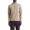 Bugatchi Waffle Quarter Zip Cotton Blend Pullover In Neutral