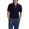 Bugatchi Waffle Stitch Polo Sweater In Blue